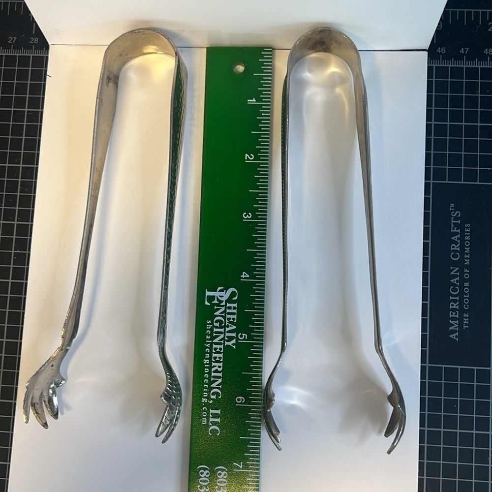 Vintage Sugar Tongs (2),ice tongs, silver, grandma core, formal, dining,vintage. - Picture 9 of 10